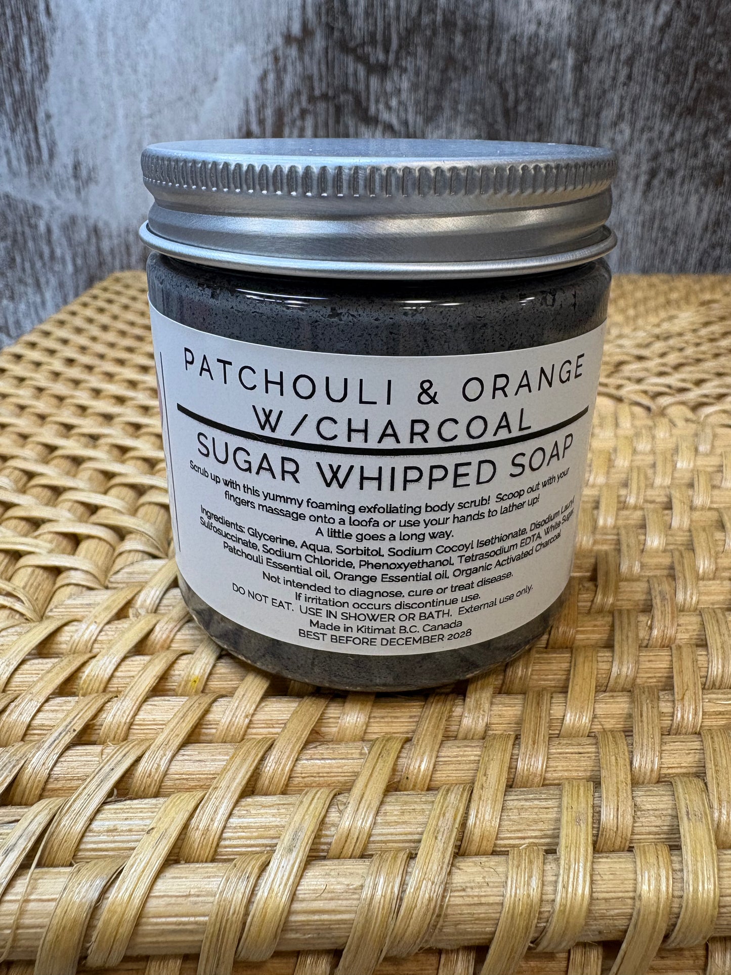 Patchouli & Orange w\Charcoal Sugar Whipped Soap Scrub