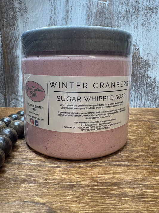 Winter Cranberry Sugar Whipped Soap Scrub