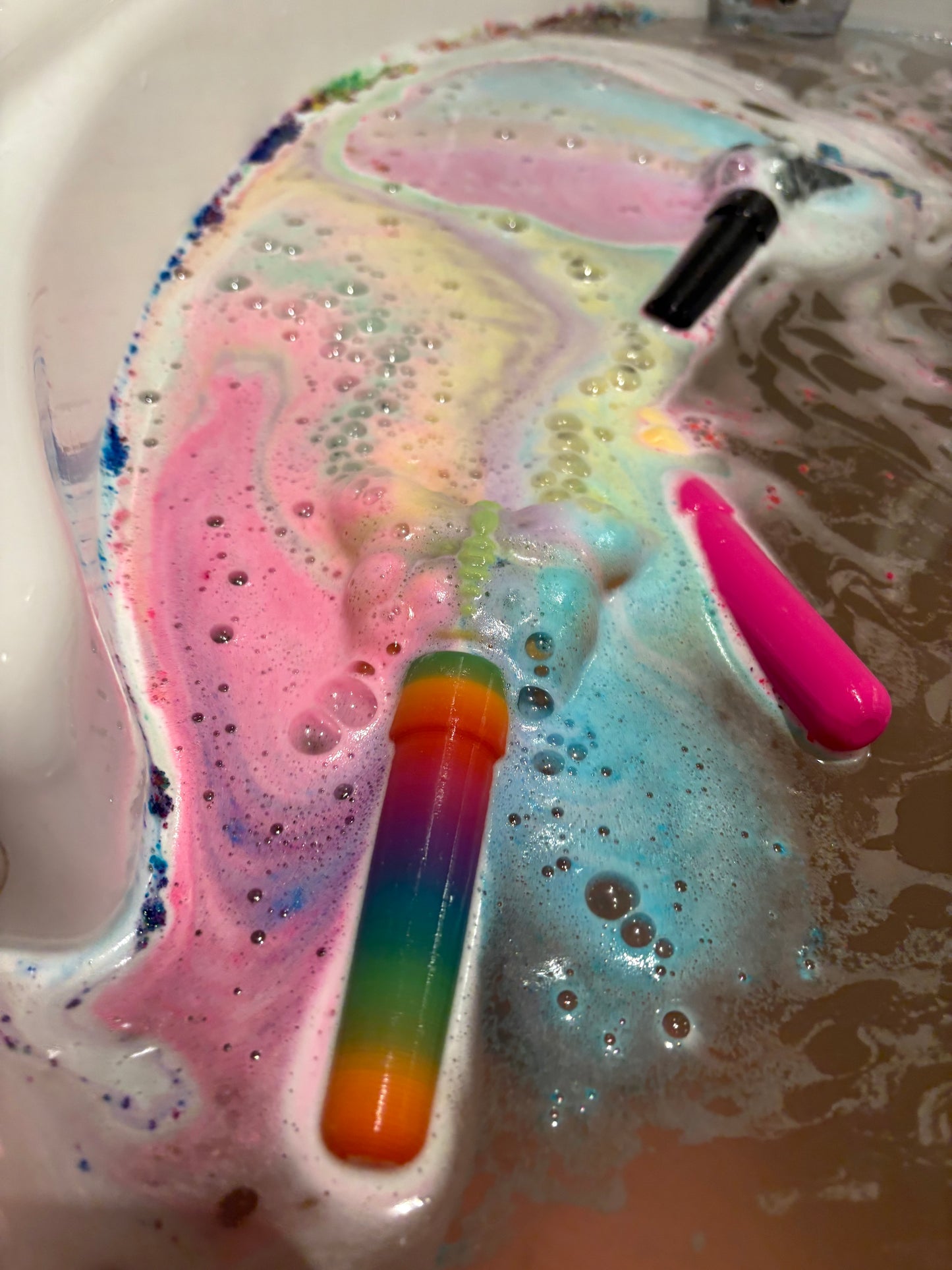 Bath Wand Refill Bath Bombs LOADED with fun color (unscented)