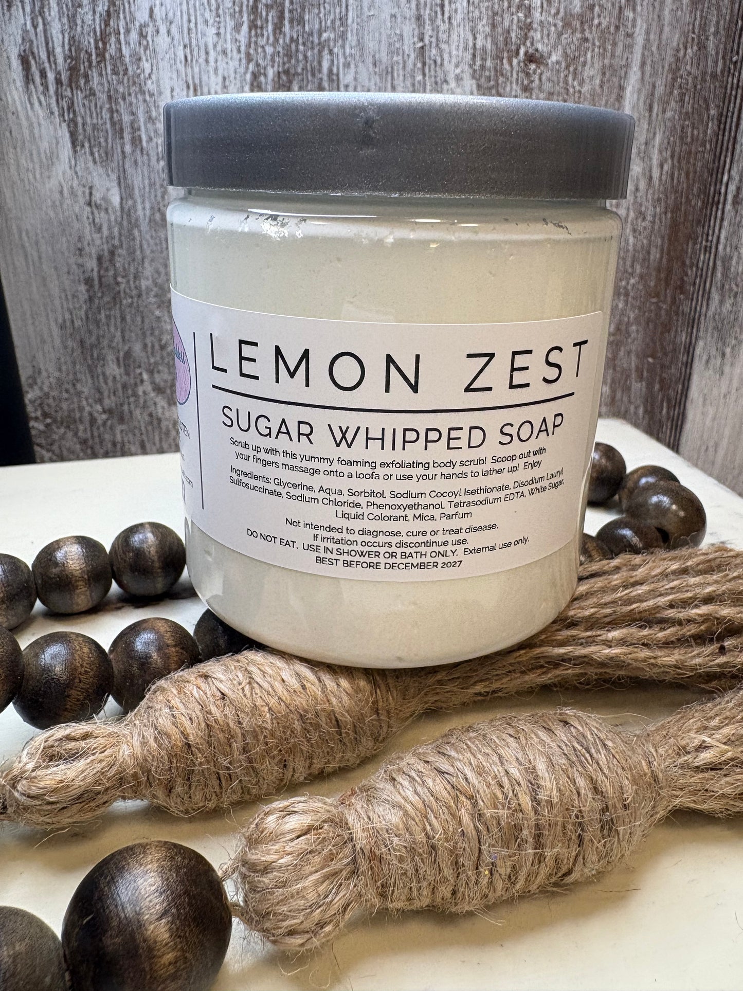 Lemon Zest Sugar Whipped Soap Scrub