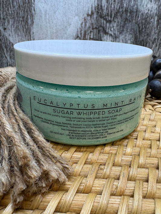 Eucalyptus Mint Rain Sugar Whipped Soap Scrub