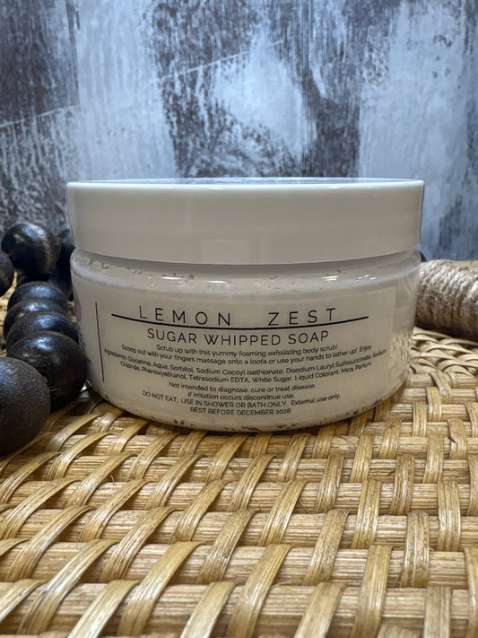 Lemon Zest Sugar Whipped Soap Scrub