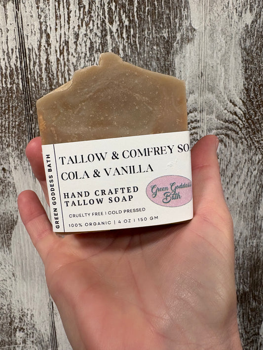 Tallow Comfrey Cola & Vanilla Bar Soap