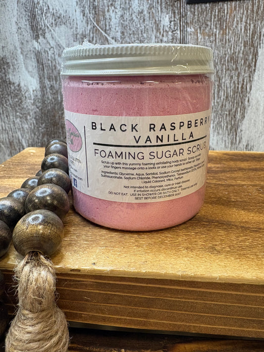 Black Raspberry & Vanilla Sugar Whipped Soap Scrub