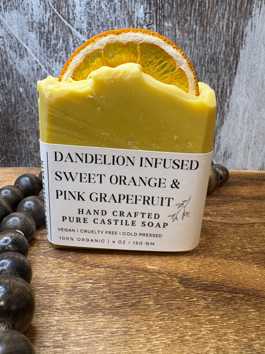 Dandelion Sweet Orange & Pink Grapefruit Castile Bar Soap