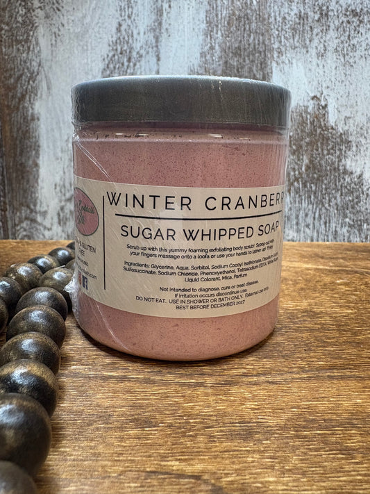 Winter Cranberry Sugar Whipped Soap Scrub
