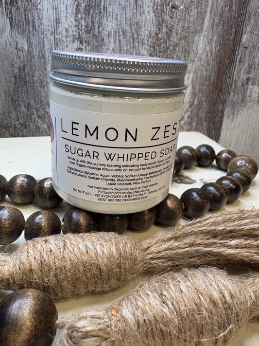Lemon Zest Sugar Whipped Soap Scrub