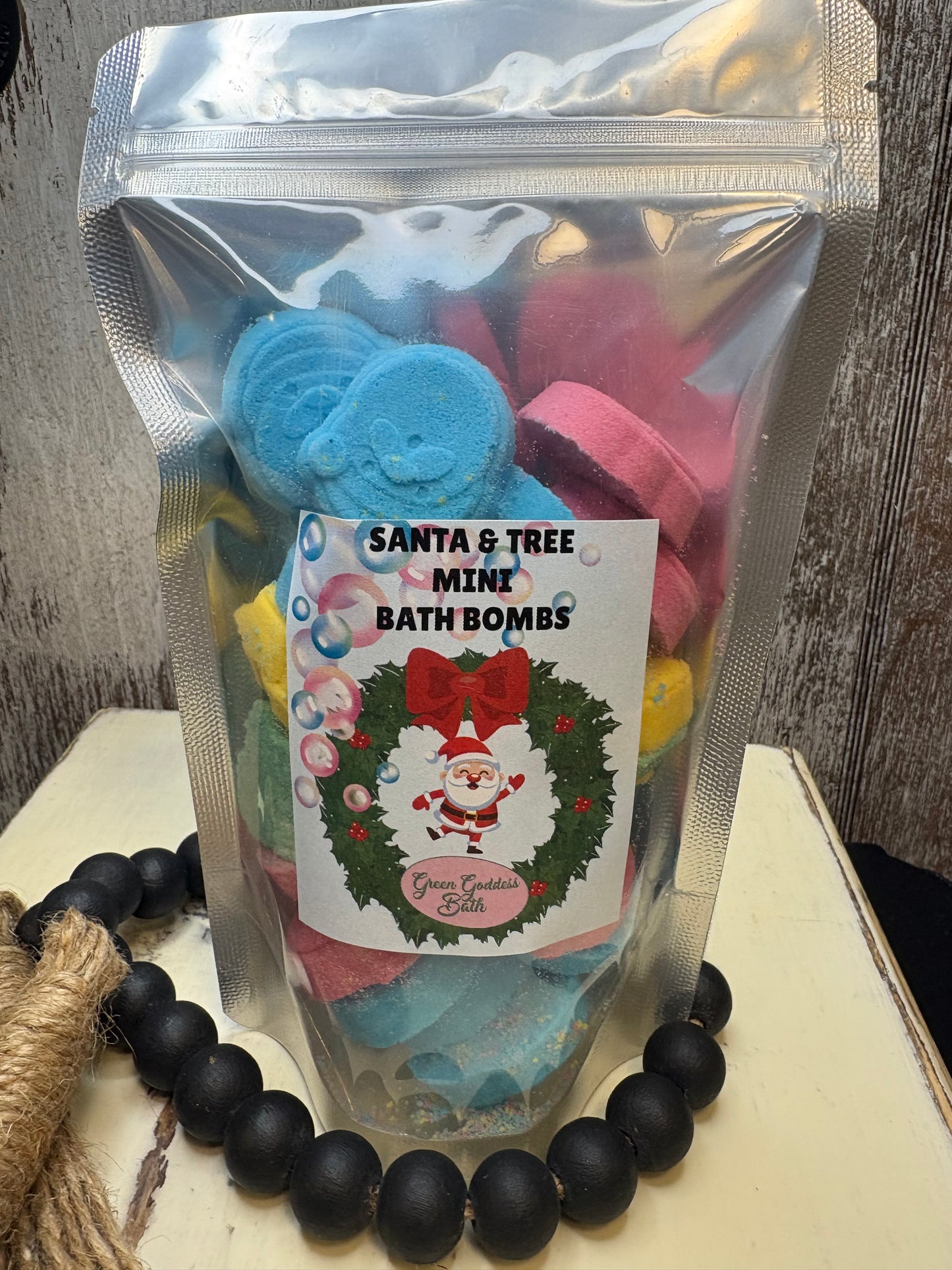 Bag of Mini Santa & Tree Bath Bombs