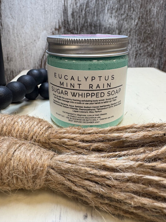 Eucalyptus Mint Rain Sugar Whipped Soap Scrub