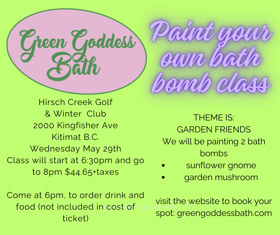 May 29th, Paint Your Own Bath Bomb Class